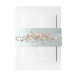 Cintas Para Invitaciones Pergamino de Rosa - Plata