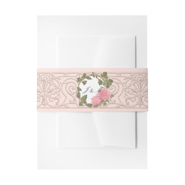 Cintas Para Invitaciones Pergaminos de peones rosados tradicionales del sur (Anverso Ejemplo)