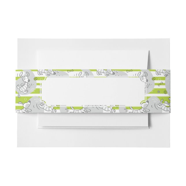 Cintas Para Invitaciones perro que juega el fondo del modelo (Anverso Ejemplo)