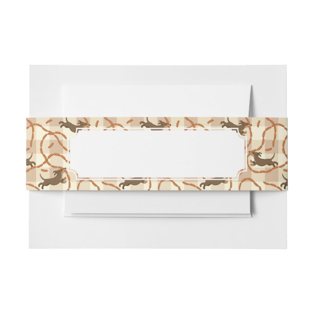 Cintas Para Invitaciones perros afortunados con el fondo de las salchichas (Anverso Ejemplo)