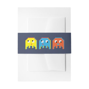 Cintas Para Invitaciones Personajes extraños de píxeles coloridos de los ju