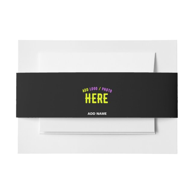 CINTAS PARA INVITACIONES PERSONALIZABLE MODERNO ESTILO NEGRO VERIFICADO MAR (Anverso Ejemplo)