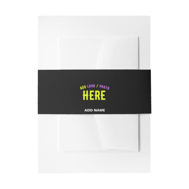 CINTAS PARA INVITACIONES PERSONALIZABLE MODERNO ESTILO NEGRO VERIFICADO MAR (Anverso Ejemplo)