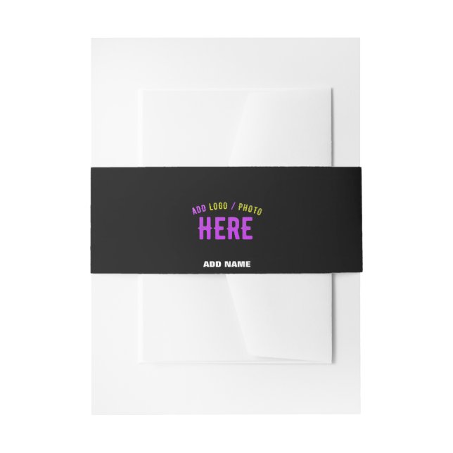 CINTAS PARA INVITACIONES PERSONALIZABLE MODERNO ESTILO NEGRO VERIFICADO MAR (Anverso Ejemplo)