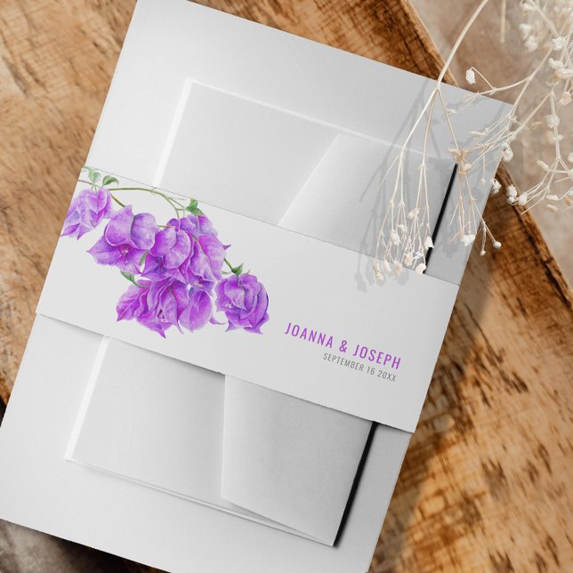 Cintas Para Invitaciones Personalizado acuarela botánica morada (Subido por el creador)