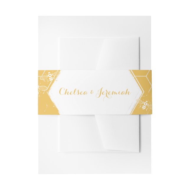 Cintas Para Invitaciones Personalizado amarillo de miel de abeja para invit (Anverso Ejemplo)
