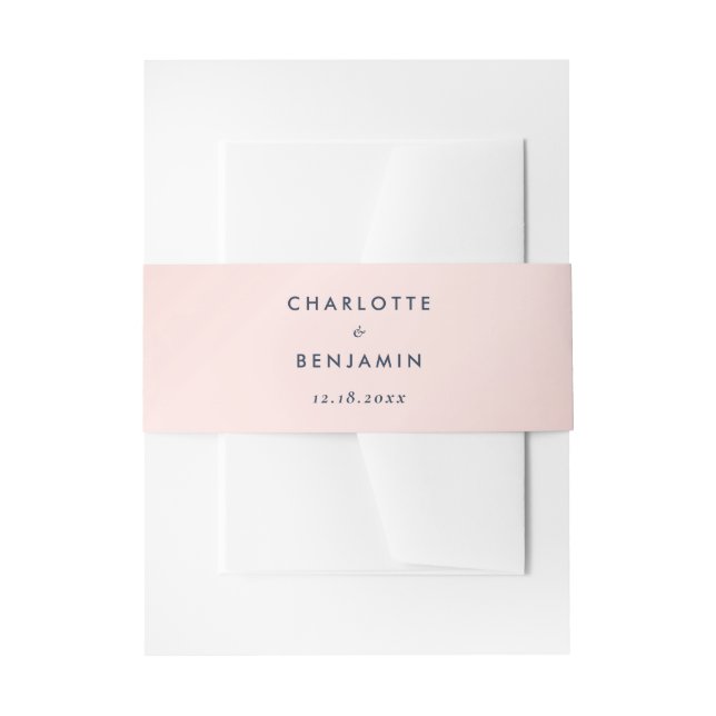 Cintas Para Invitaciones Personalizado Boda de la Marina moderna azul y Rub (Anverso Ejemplo)