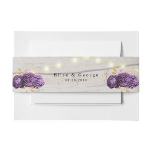 Cintas Para Invitaciones Personalizado Boda De Madera Púrpura Peony De Luce