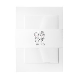 Cintas Para Invitaciones Personalizado Bride Groom Boda blanco negro capric