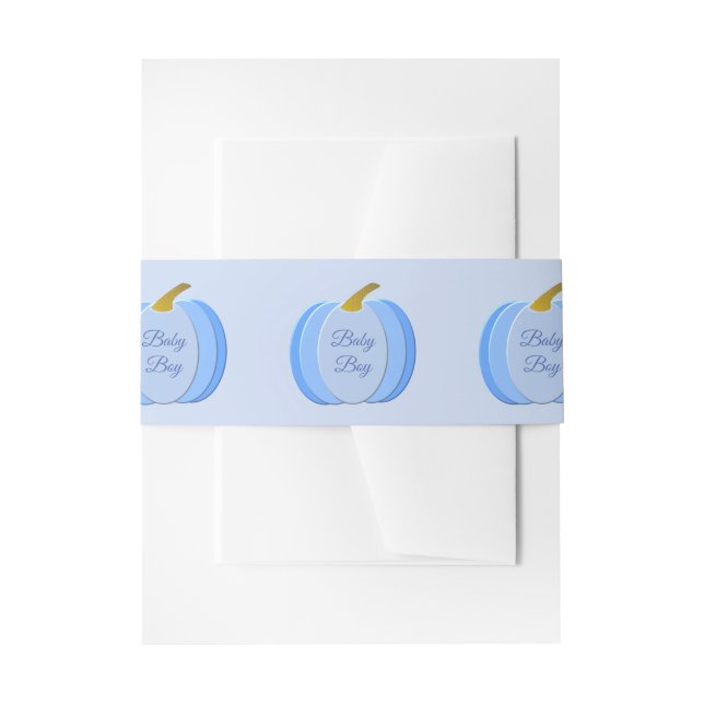 Cintas Para Invitaciones Personalizado de calabaza de bebé azul lindo Baby  (Anverso Ejemplo)