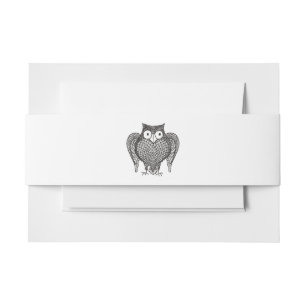 Cintas Para Invitaciones Personalizado de esbozo de búho