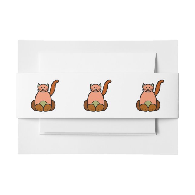 Cintas Para Invitaciones Personalizado de gato marrón (Anverso Ejemplo)