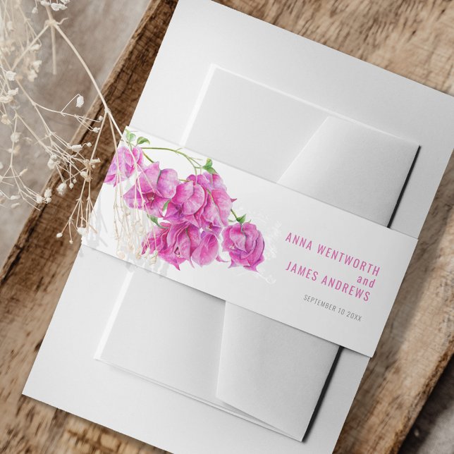 Cintas Para Invitaciones Personalizado de la acuarela botánica de las bugan (Subido por el creador)