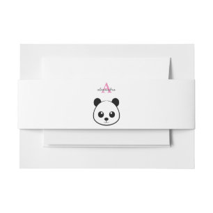 Cintas Para Invitaciones Personalizado de oso panda lindo Monograma
