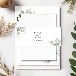 Cintas Para Invitaciones Personalizado Delicate Eucalyptus Greenery Boda