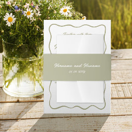 Cintas Para Invitaciones Personalizado Olive Green Hand Drake Name Date Bod