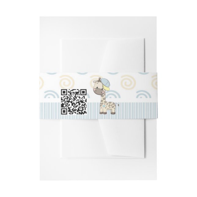 Cintas Para Invitaciones Personalizado Personalizado Baby Boy Giraffe (Anverso Ejemplo)
