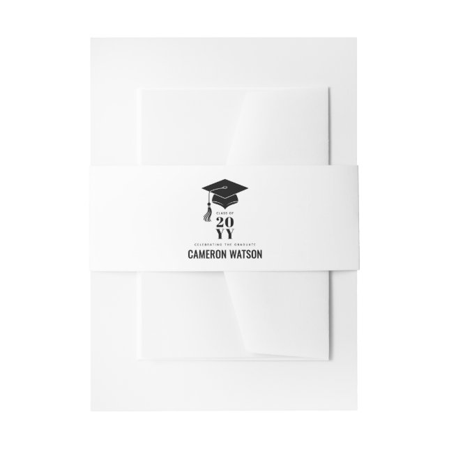 Cintas Para Invitaciones Personalized Modern Hat and Tassel Graduation (Anverso Ejemplo)