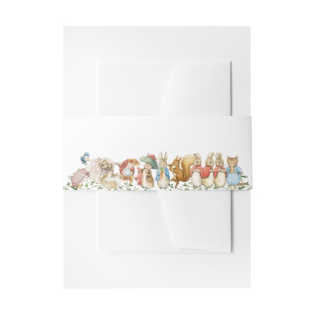 Cintas Para Invitaciones Peter the Rabbit Beatrix Woodland Baby Shower (Anverso Ejemplo)