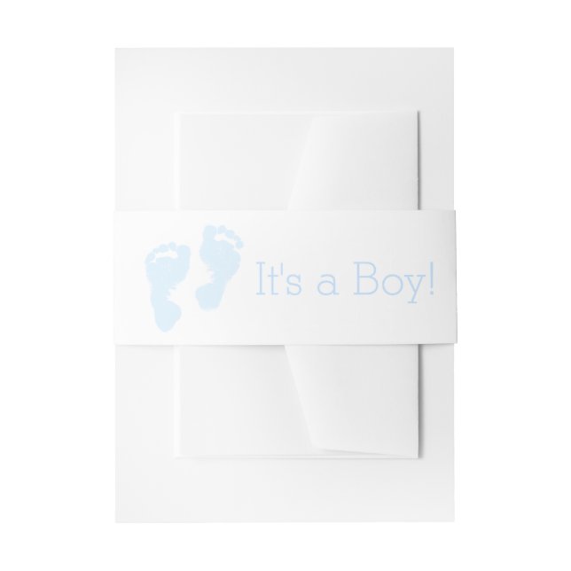 Cintas Para Invitaciones Pies De Bebé Niño Azul (Anverso Ejemplo)