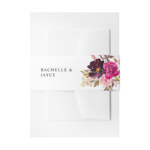 Cintas Para Invitaciones Pink- Hot & Rubor & Purple Floral