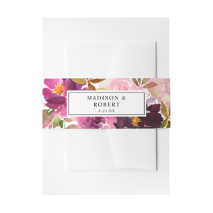 Cintas Para Invitaciones Pink- Hot, Rubor & Purple Floral 3