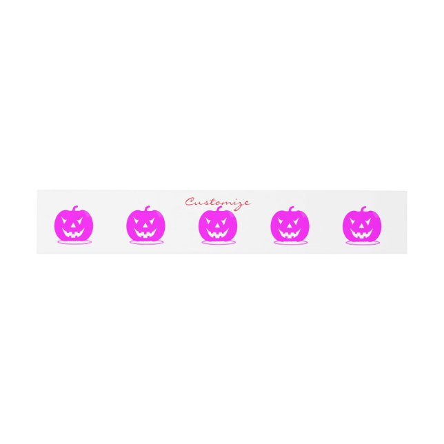 Cintas Para Invitaciones Pink Jack o'lantern Halloween Thunder_Cove (Superficie plana)