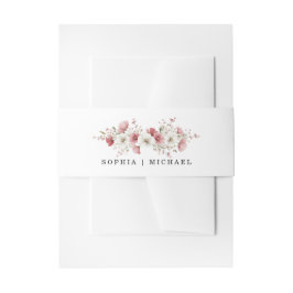 Cintas Para Invitaciones Pink Wild Flowers Wedding  