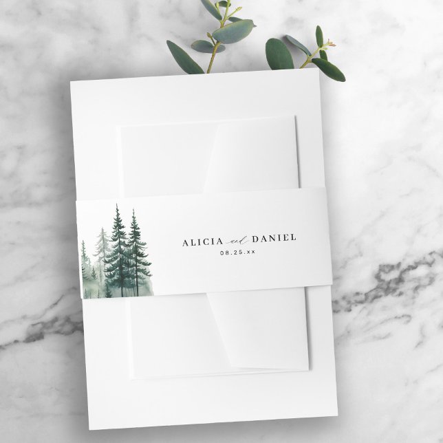 Cintas Para Invitaciones Pinos de la selva acuática boda rústico (Subido por el creador)