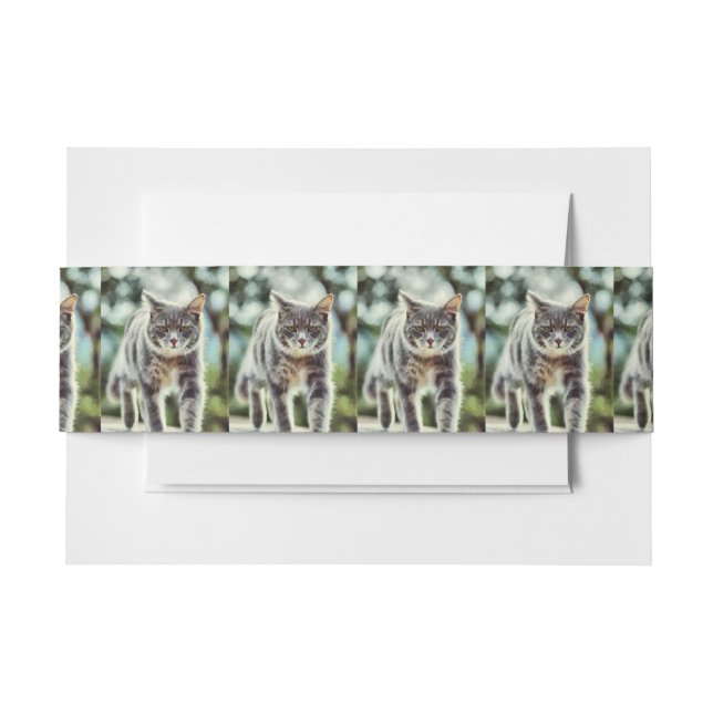Cintas Para Invitaciones Pintura de gato (Anverso Ejemplo)