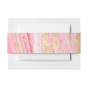 Cintas Para Invitaciones Pintura líquida abstracta de mármol rosa dorado el