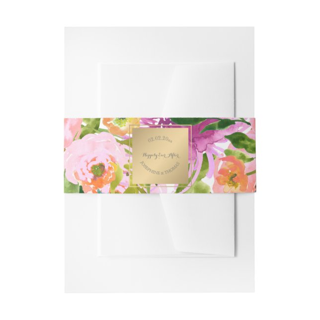 Cintas Para Invitaciones PixDezines Floral/Acuarela/Ranunculus/Rosa (Anverso Ejemplo)