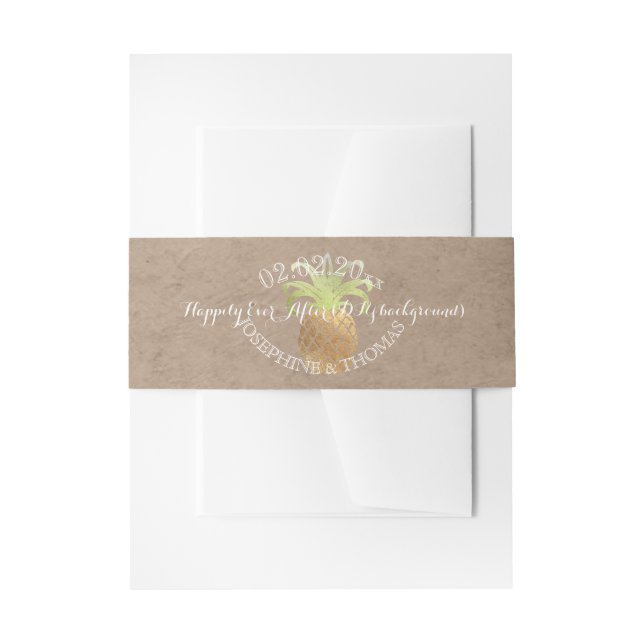 Cintas Para Invitaciones PixDezines Piña de Oro Falso (Anverso Ejemplo)