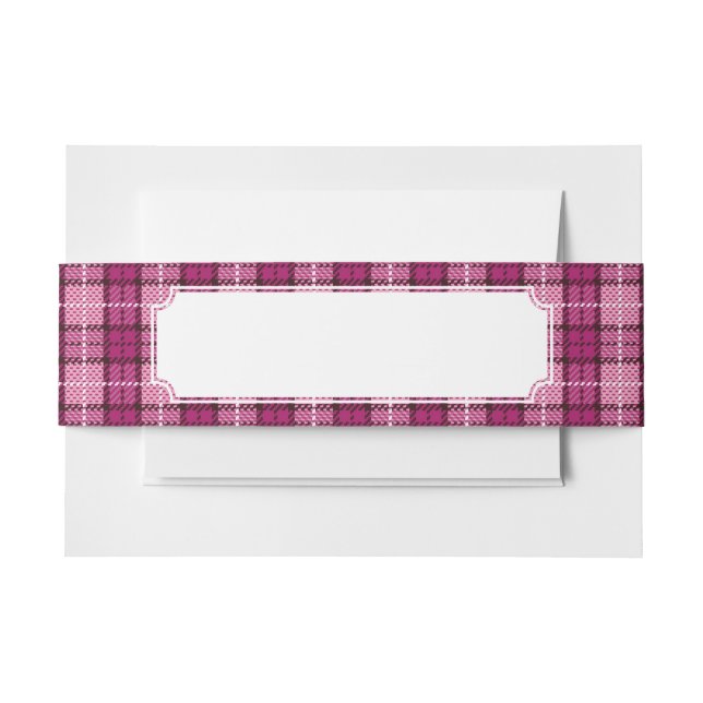 Cintas Para Invitaciones Pixel Plaid_Magenta-Black (Anverso Ejemplo)
