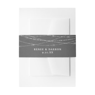 Cintas Para Invitaciones Pizarrón Gris y Luces de Cuerda Blancas