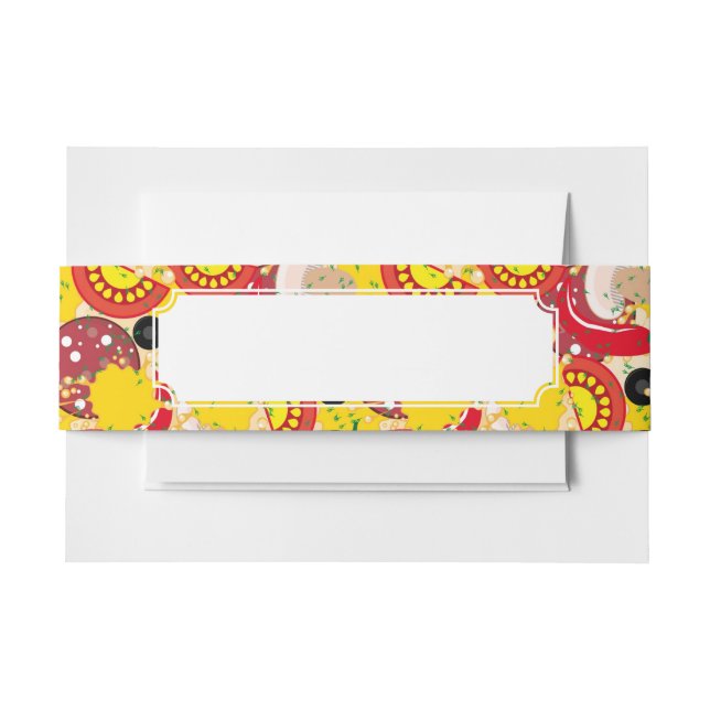 Cintas Para Invitaciones Pizza (Anverso Ejemplo)