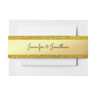 Cintas Para Invitaciones Plantilla de brillo dorado Texto de escritura a ma