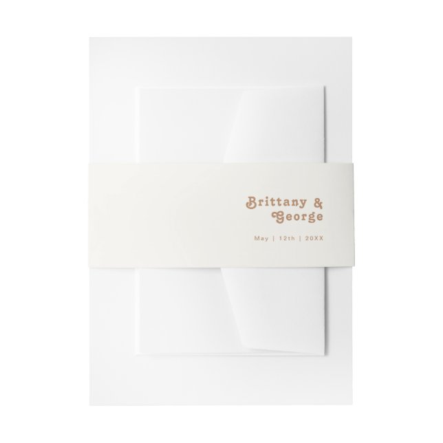 Cintas Para Invitaciones Playa Retro | Banda de amarre invitada Belly (Anverso Ejemplo)