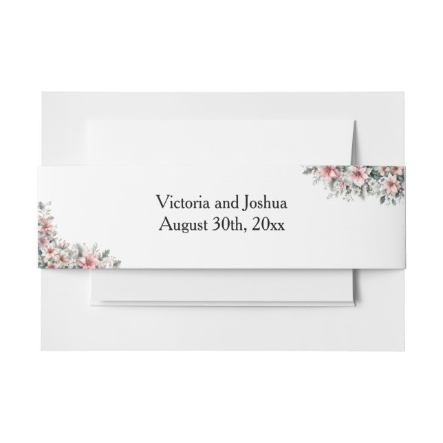 Cintas Para Invitaciones Poinsettia rosa (Anverso Ejemplo)