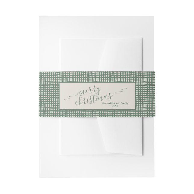 Cintas Para Invitaciones Poinsettia Sage Ivory Christmas (Anverso Ejemplo)