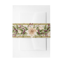 Poinsettia y Berries con oro