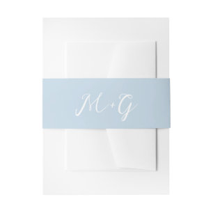 Cintas Para Invitaciones Polvo Azul Elegante Bodas Escritura en Negrita