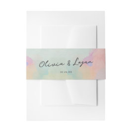 Cintas Para Invitaciones Preciosa Boda Moderna con Letra Abstracta Acuarela