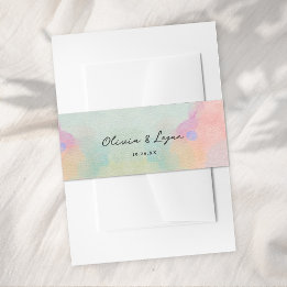 Cintas Para Invitaciones Preciosa Boda Moderna con Letra Abstracta Acuarela