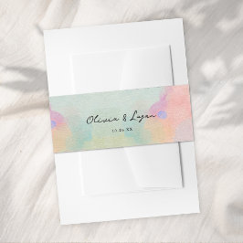 Cintas Para Invitaciones Preciosa Boda Moderna con Letra Abstracta Acuarela