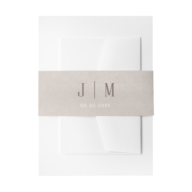 Cintas Para Invitaciones preciosa Pearl | Cinturón de boda para el vientre (Anverso Ejemplo)