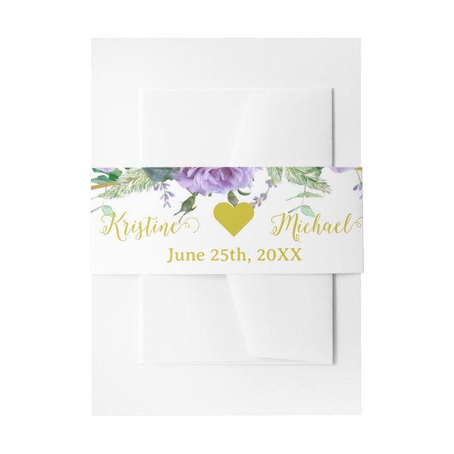 Cintas Para Invitaciones Precioso Viñedo Lavanda | Foto Gracias (Anverso Ejemplo)