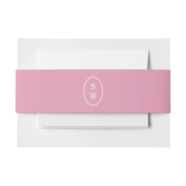 Cintas Para Invitaciones Preppy Peony Pink Chic Wedding Belly Band (Anverso Ejemplo)