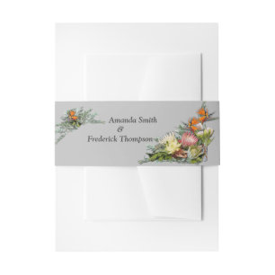 Cintas Para Invitaciones Protea - Banda de sobre de flores Strelitzia