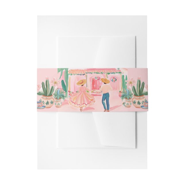 Cintas Para Invitaciones Pueblo Mexicano Pastel (Anverso Ejemplo)